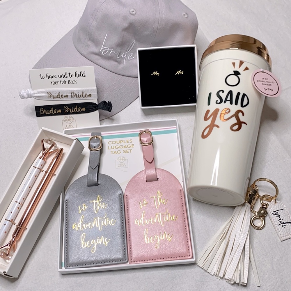 BRIDE BUNDLE | Cute Bridal Gift Accessories, Hat, Keychain, Tumbler, Hair Ties